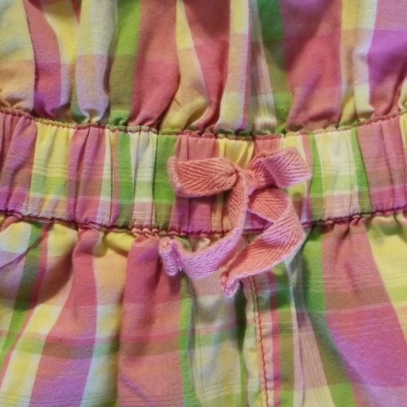 Size 3T Pink, Yellow & Green Plaid Romper - Picture 3 of 7